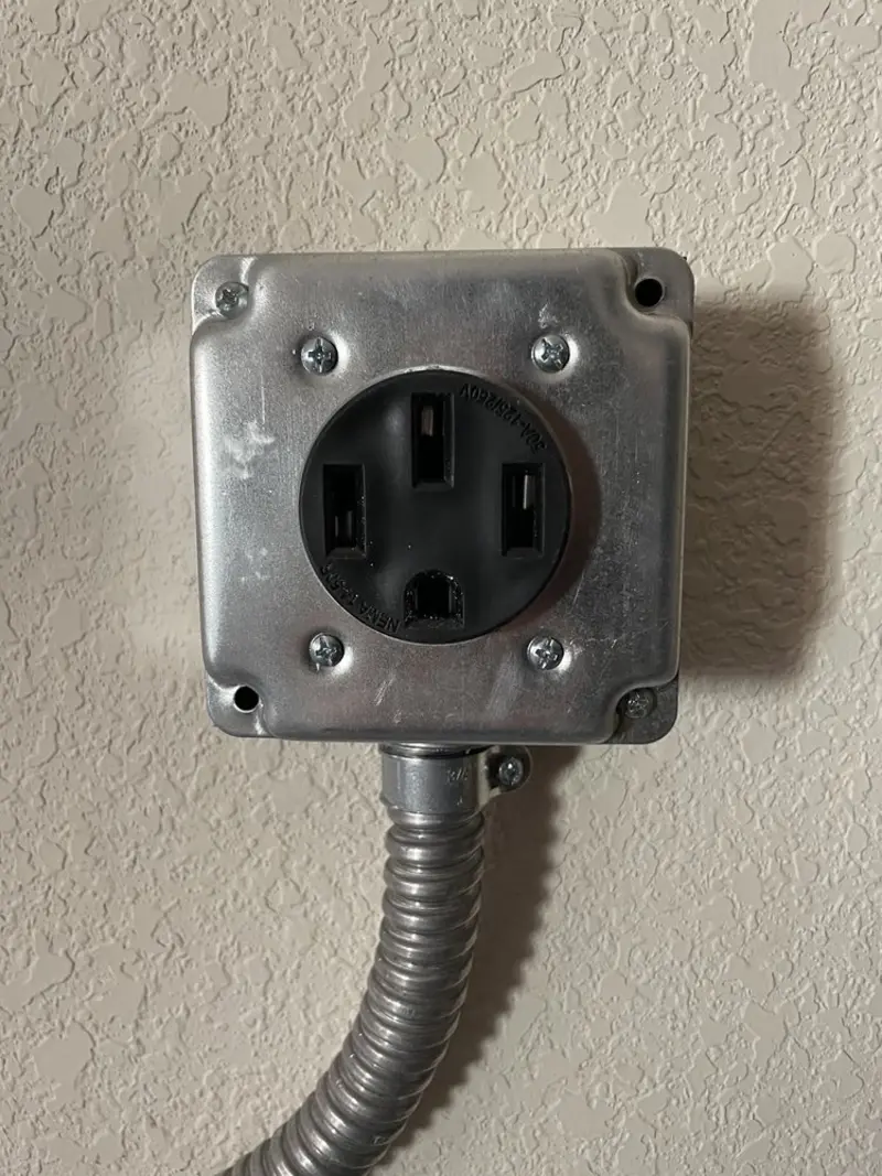NEMA 14-50 outlet installed for Smart Home Electrical in Tulsa